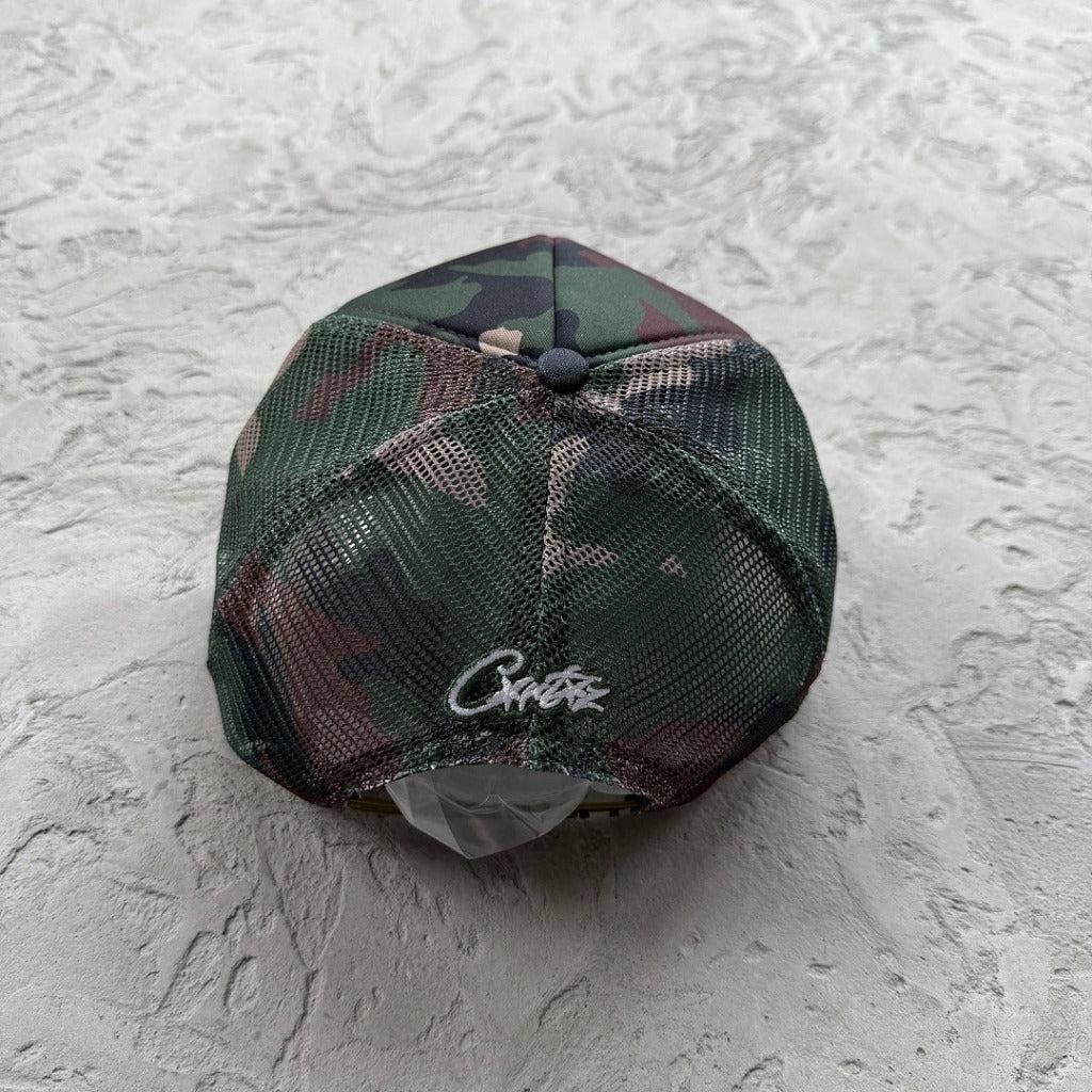 Island Puff Print Trucker Hat Woodland Camo CRTZ.XYZ