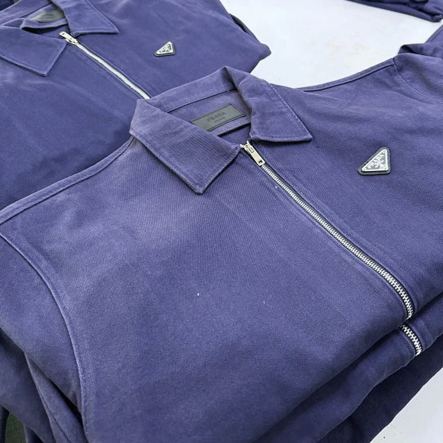 Blue Cotton Zipped Jacket - PRD