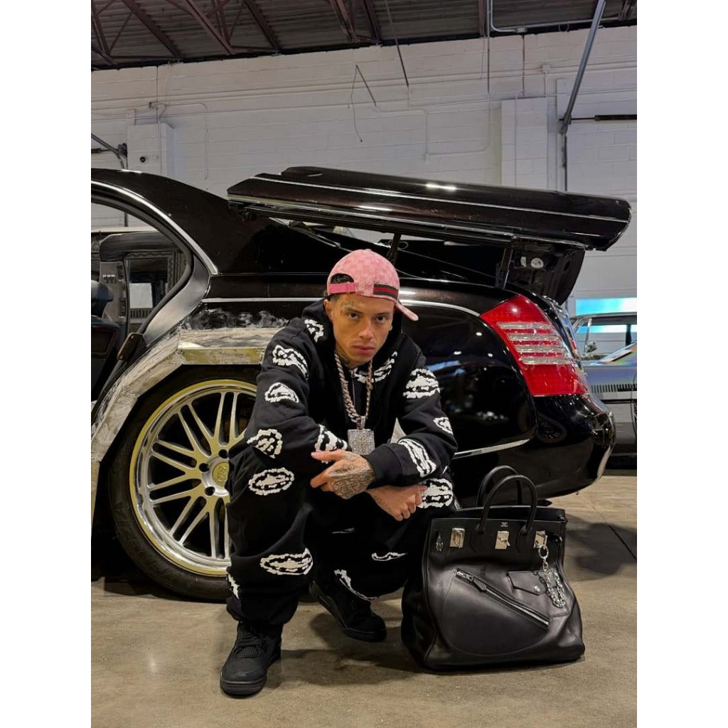 Denim Tears X CRTZ - COTTON WREATH ZIP-UP & PANTS - BLACK