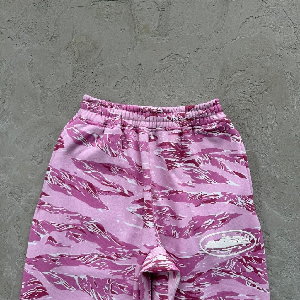 Island Puff Print Zip Hoodie/Pants/Set [Pink Camo] - Corteiz