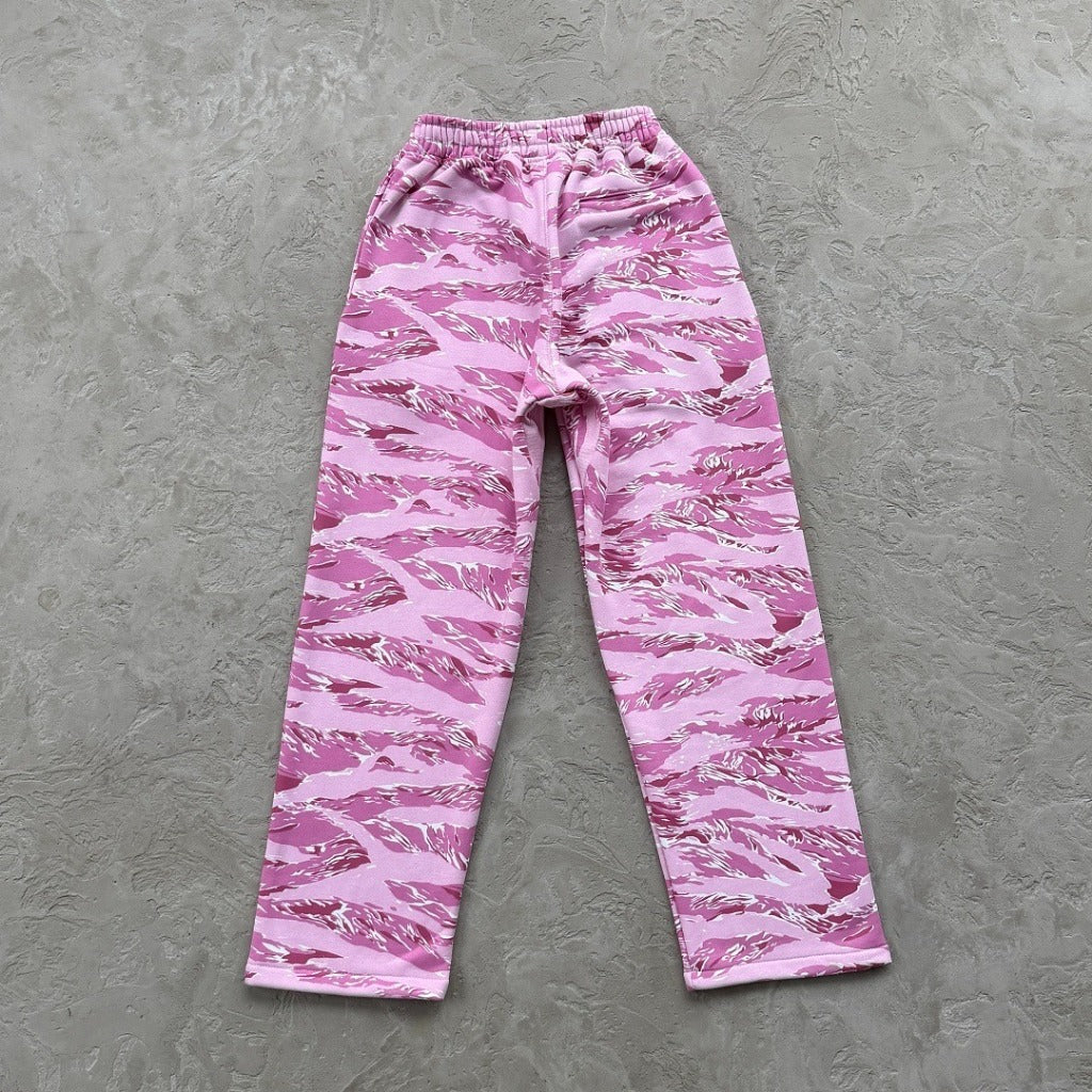 Island Puff Print Zip Hoodie/Pants/Set [Pink Camo] - Corteiz