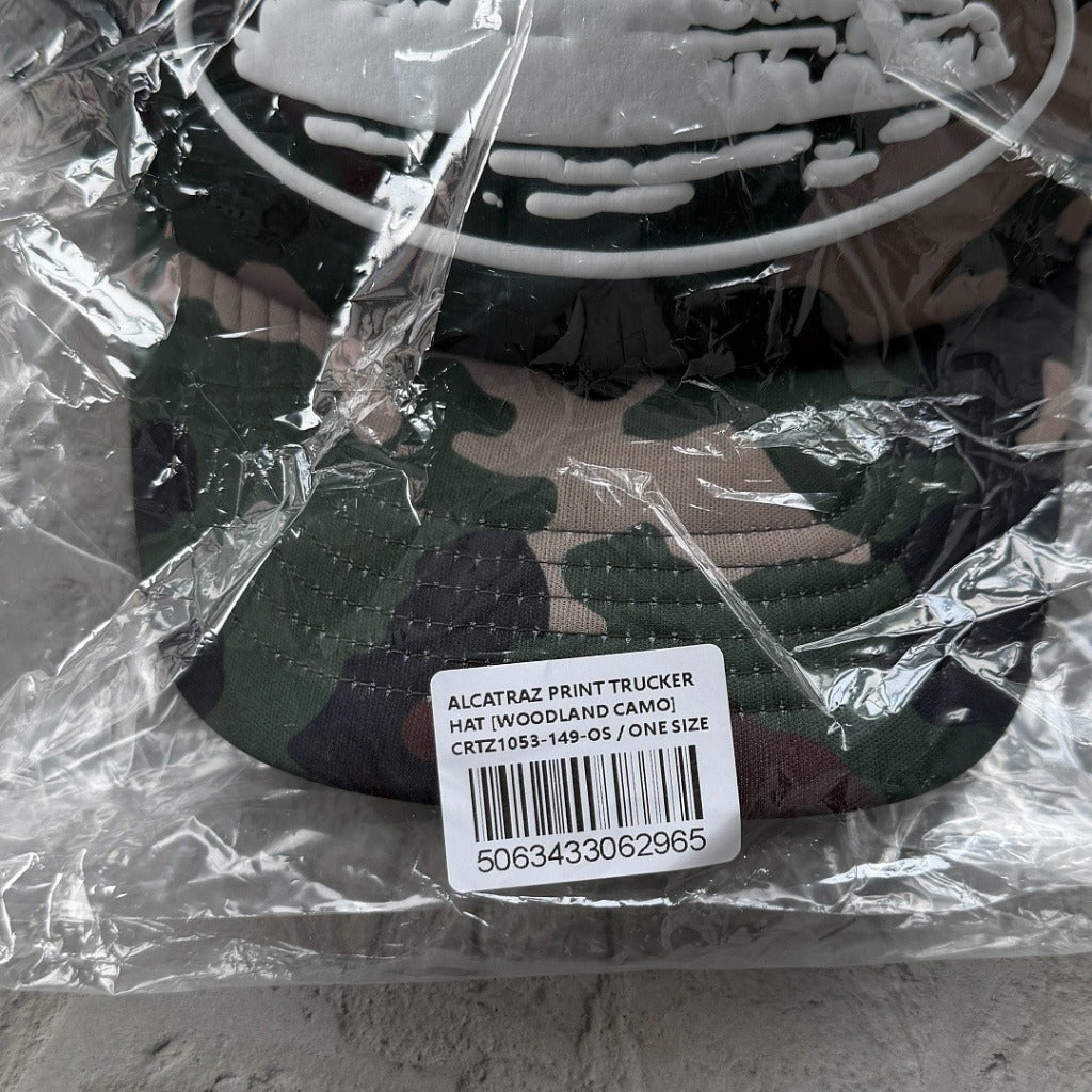 Island Puff Print Trucker Hat Woodland Camo CRTZ.XYZ
