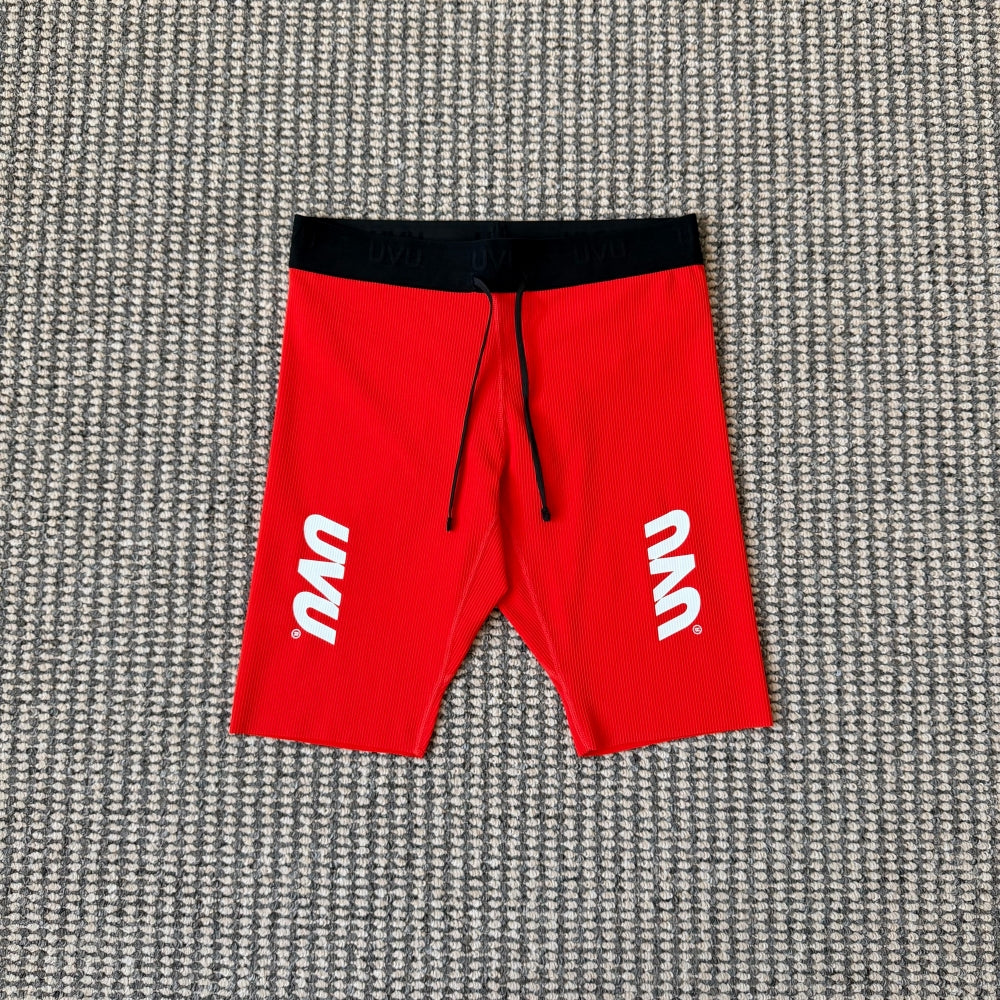 UVU RUNNING - Performance Half Tights V2 2.0 (Black/Red/Yellow/Valencia Run)