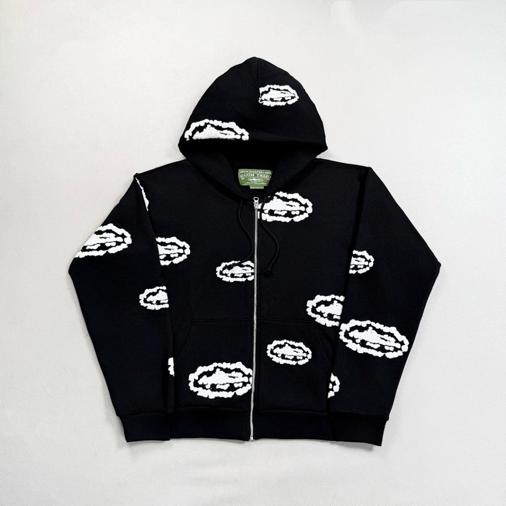 Denim Tears X CRTZ - COTTON WREATH ZIP-UP & PANTS - BLACK