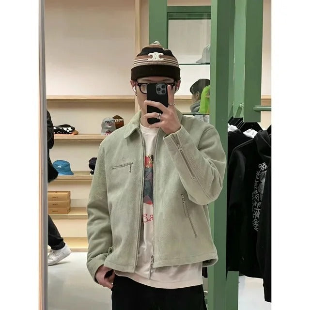 Stussy Bing Suede Jacket - Black/Green