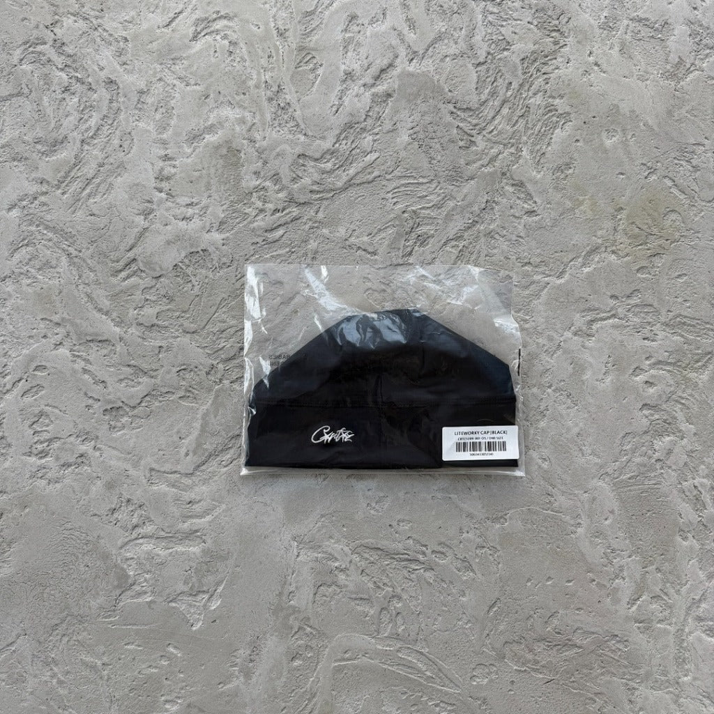 LITEWORKY CAP/ Skull Beanie - Corteiz [Black/Black Logo/Grey/Blue]