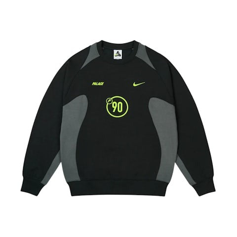 Palace x Nike Total P90 Crew Sweatshirt - Grey/Grey Marl/Black [100% Brand New In Plastic]