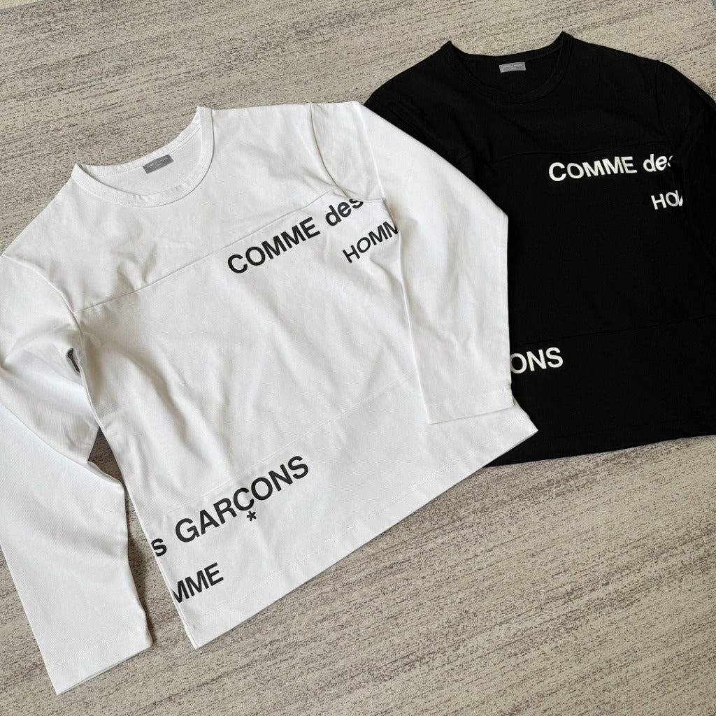 COMME DES GARCONS HOMME 'AD2001' SPLIT LOGO LONG SLEEVE HEAVY SHIRT [archived catalog]