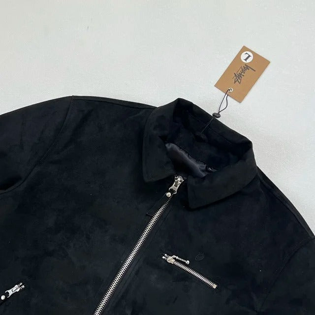 Stussy Bing Suede Jacket - Black/Green