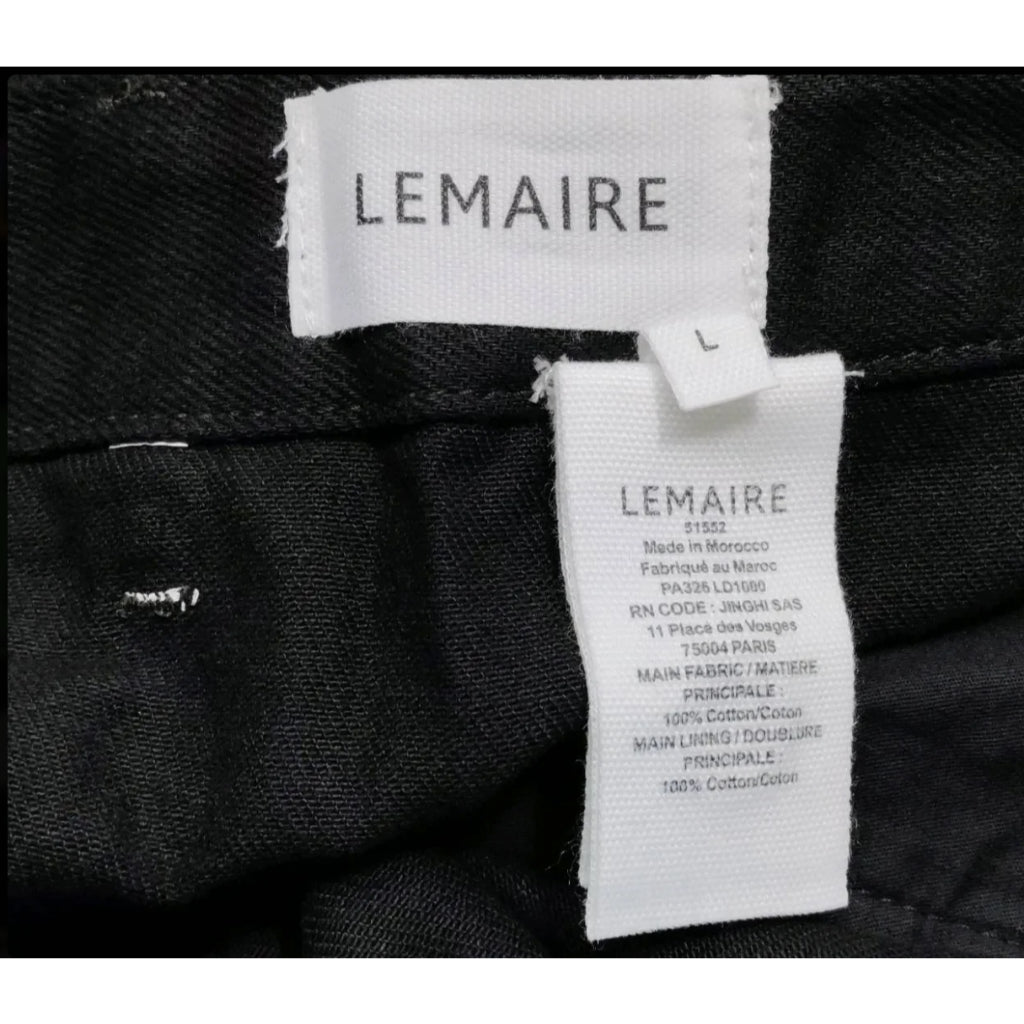 Le'maire Twisted Belted Pants Heavy Denim Black