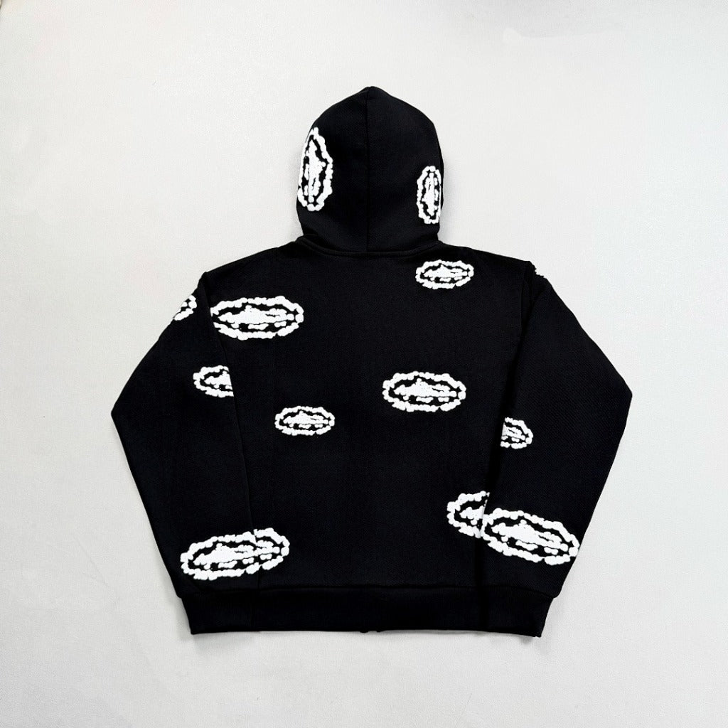 Denim Tears X CRTZ - COTTON WREATH ZIP-UP & PANTS - BLACK