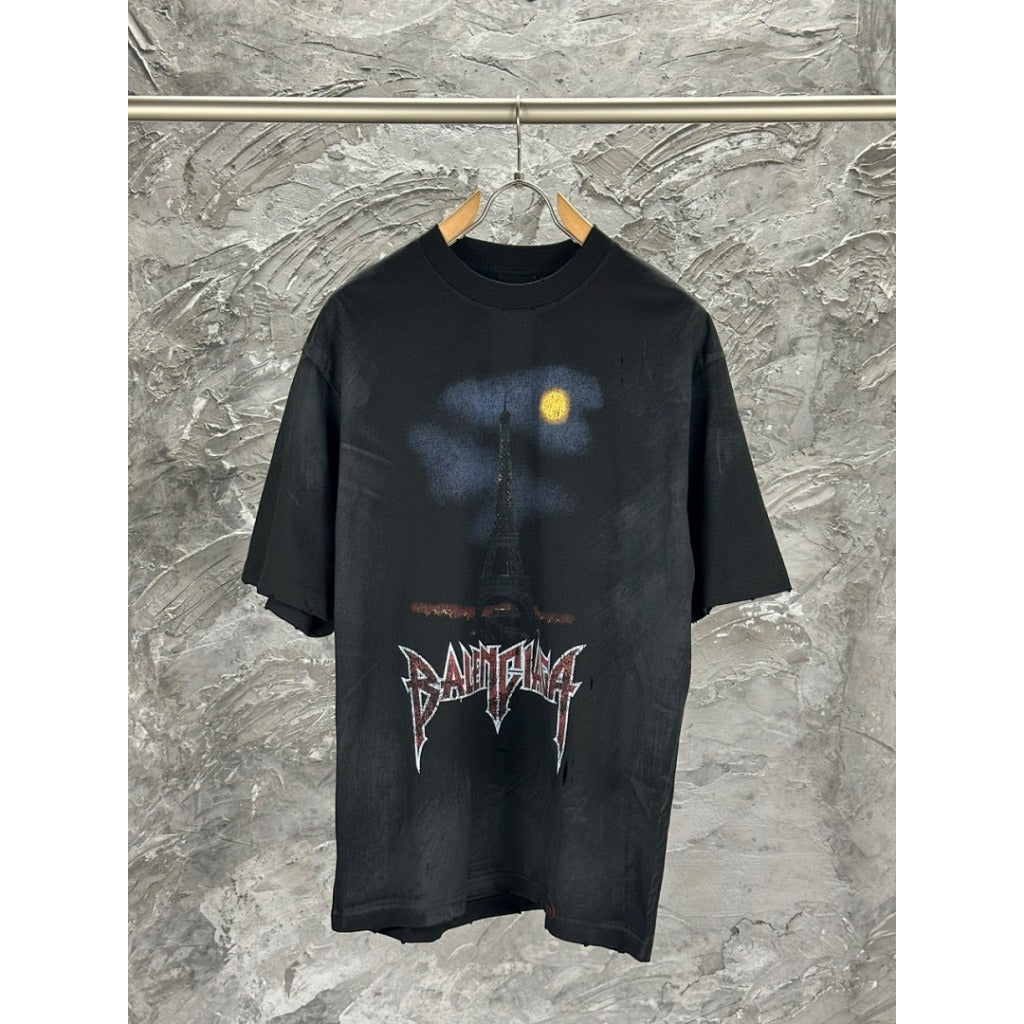 Paris Moon distressed tee - Balenciaga