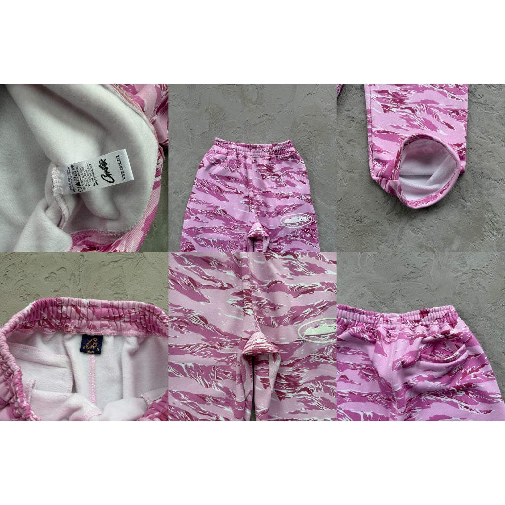 Island Puff Print Zip Hoodie/Pants/Set [Pink Camo] - Corteiz