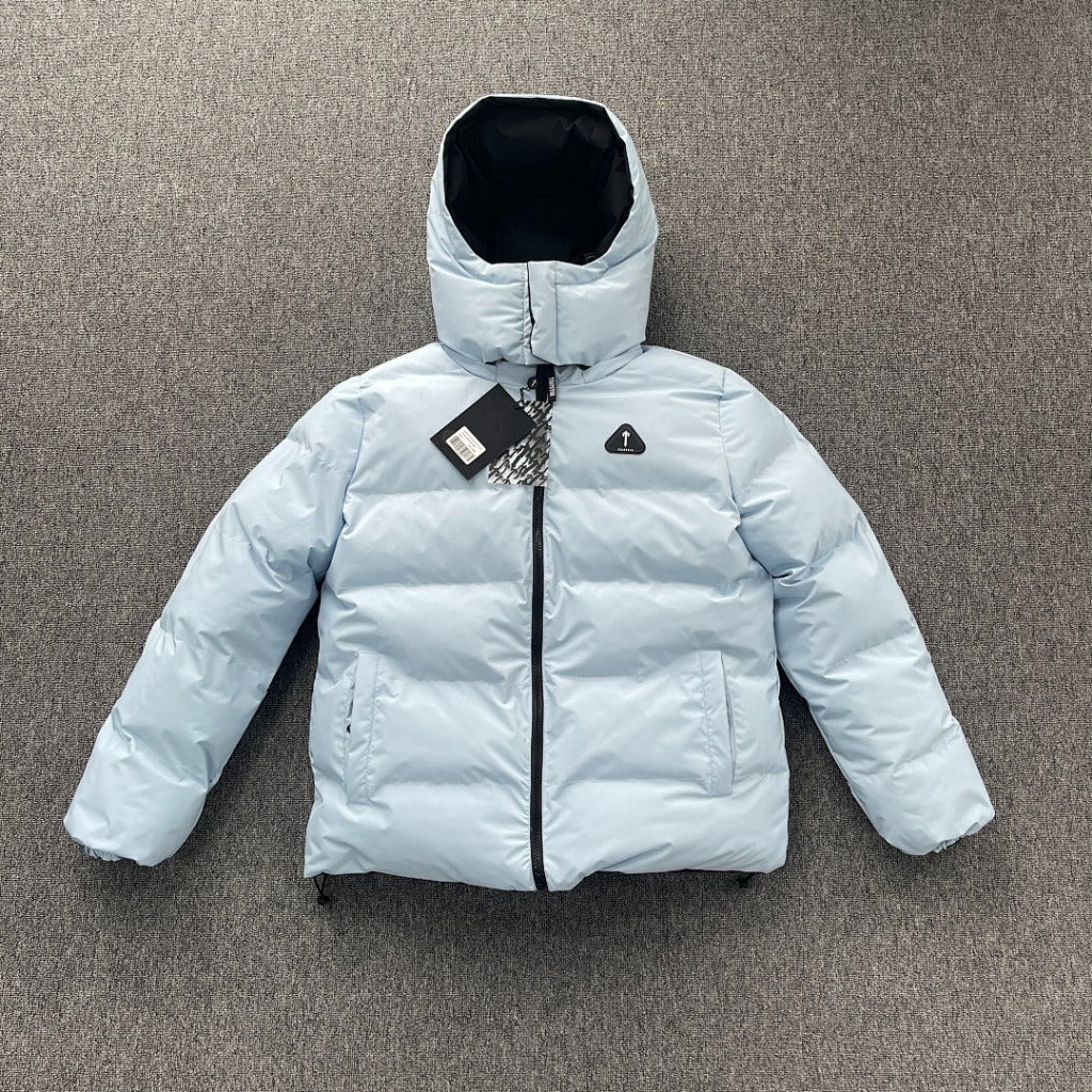 TRAPSTAR IRONGATE ARCH REVERSIBLE PUFFER JACKET AW25- BLACK/ LIGHT BLUE
