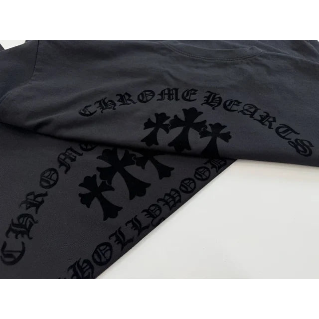 Triple Cross Hollywood Long Sleeve T-Shirt - Grey/Black - Chrome Hearts
