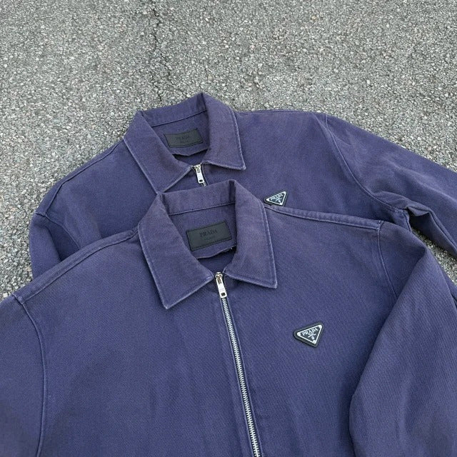 Blue Cotton Zipped Jacket - PRD