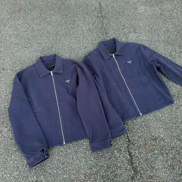 Blue Cotton Zipped Jacket - PRD