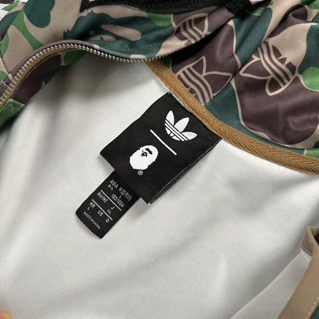 adidas x B@PE Relaxed Fit Track Camo Shark Full Zip Hoodie Green