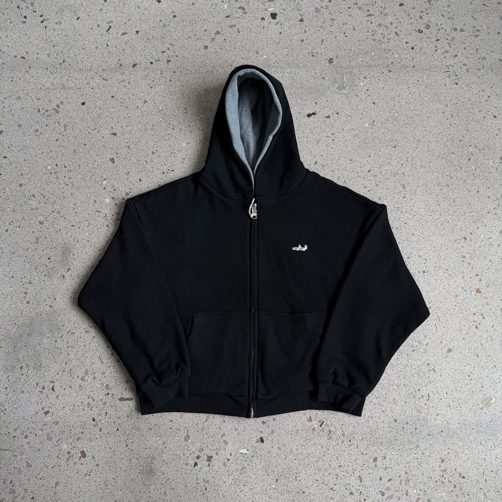 Deputy Departement - EVERYDAY 1000 GSM ZIP REVERSIBLE HOODIE (EVERYDAY 1000 GSM ZIP (DARK MELANGE/BLACK)
