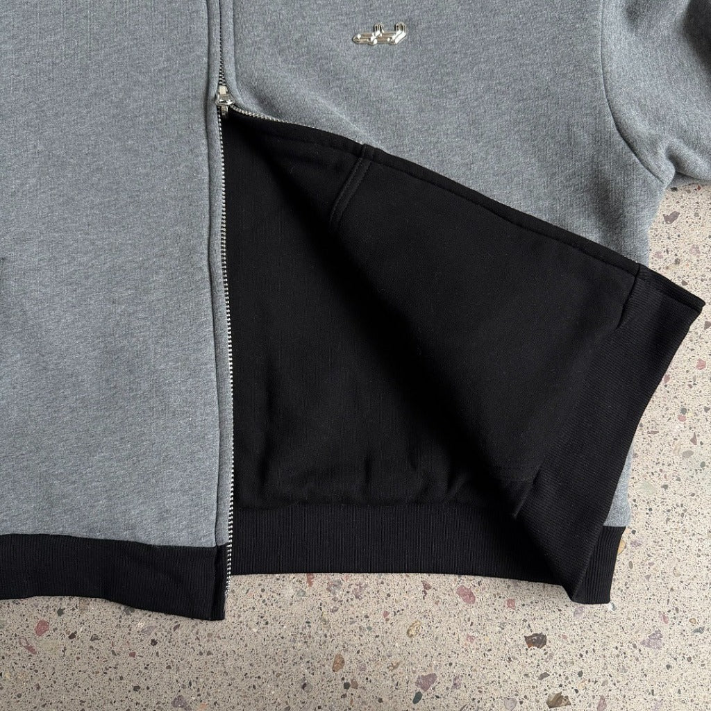 Deputy Departement - EVERYDAY 1000 GSM ZIP REVERSIBLE HOODIE (EVERYDAY 1000 GSM ZIP (DARK MELANGE/BLACK)