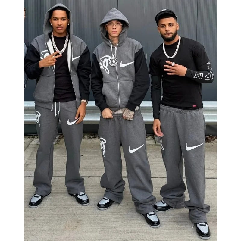 Nike Solo Swoosh x Syna World x Central Cee Fleece Grey - Zip-Up Hoodie / Pants / Set