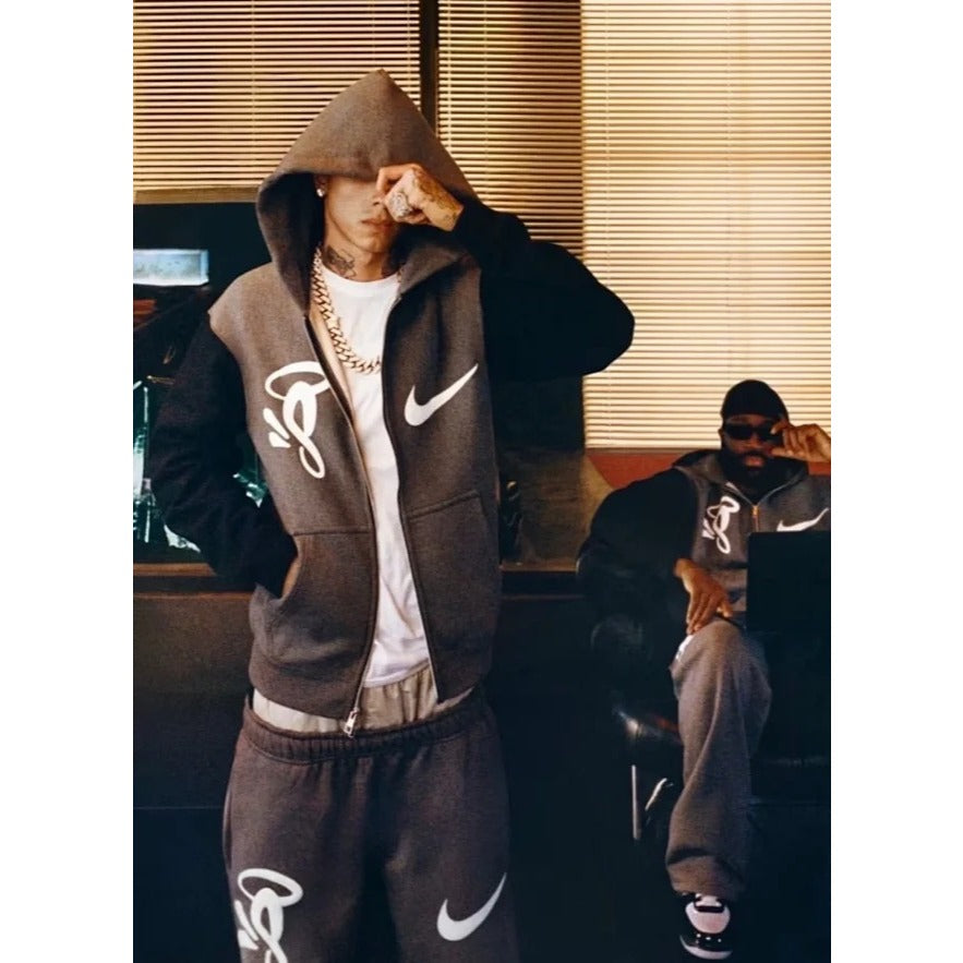Nike Solo Swoosh x Syna World x Central Cee Fleece Grey - Zip-Up Hoodie / Pants / Set