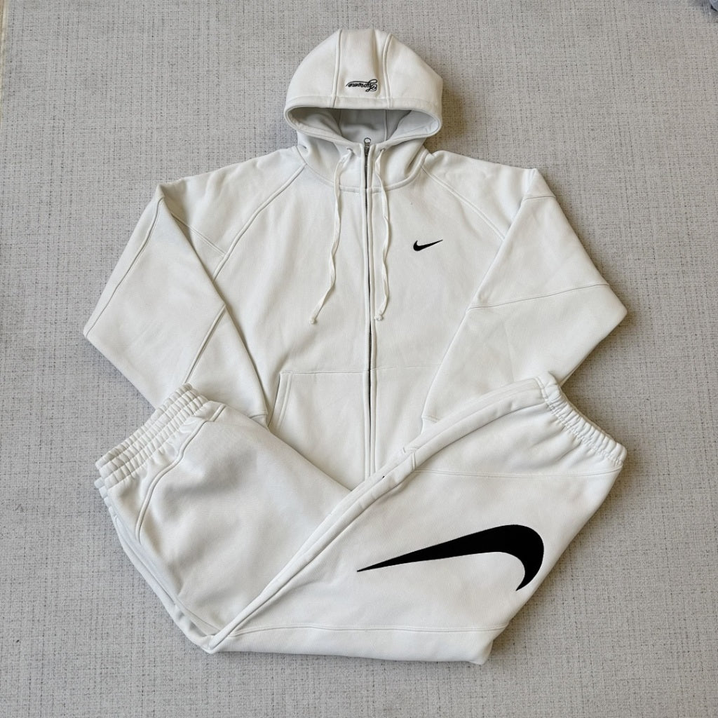 SUP. NK Zip Up Hooded Sweatshirt (SS25) - White