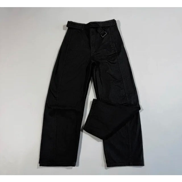 Le'maire Twisted Belted Pants Heavy Denim Black