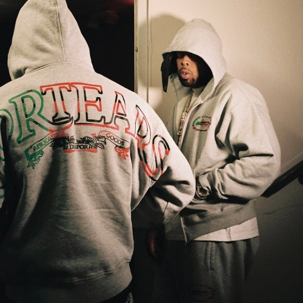 DNM TRS X CRTZ.XYZ - COR*TEARS ROYALE GREY ZIPPER HOODIE/PANTS/SET