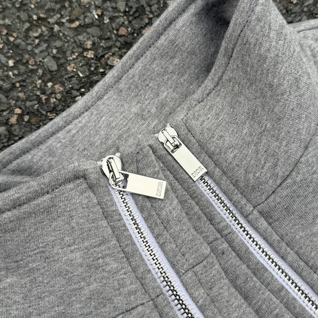 CD Icon Half-Zip Sweatshirt Gray Cotton Fleece - DR