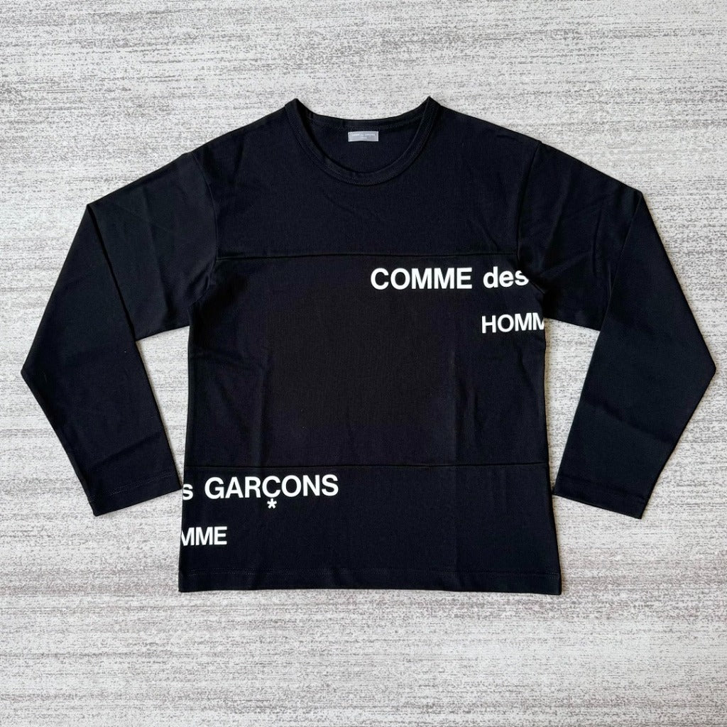 COMME DES GARCONS HOMME 'AD2001' SPLIT LOGO LONG SLEEVE HEAVY SHIRT [archived catalog]