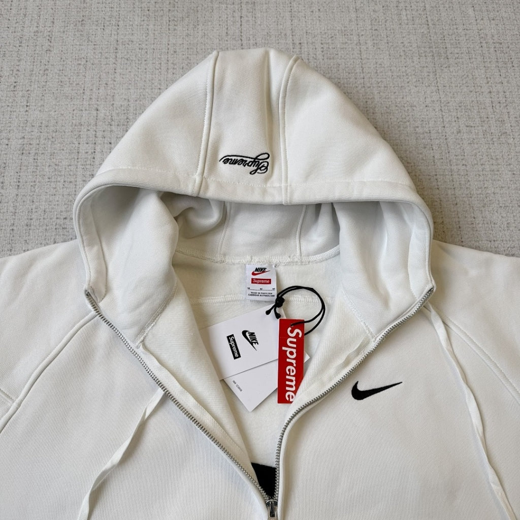 SUP. NK Zip Up Hooded Sweatshirt (SS25) - White