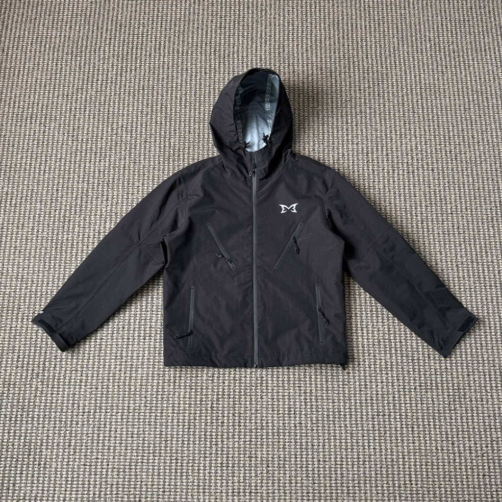 mertra - Monogram Shell Jacket 2.0 - Black - Water sensitive monogram pattern effect