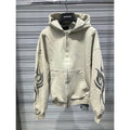 2024 "Y2K" Distressed Logo Tribal AW24 Crop Zip Hoodie - Balenciaga