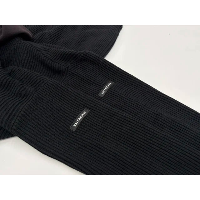 Unity Sports Icon Layered Zip-Up Hooded Sweatshirt/Cardigan in Black - Balenciaga