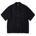 NEEDLES Convertible-Collar Embroidered Sateen Shirt
