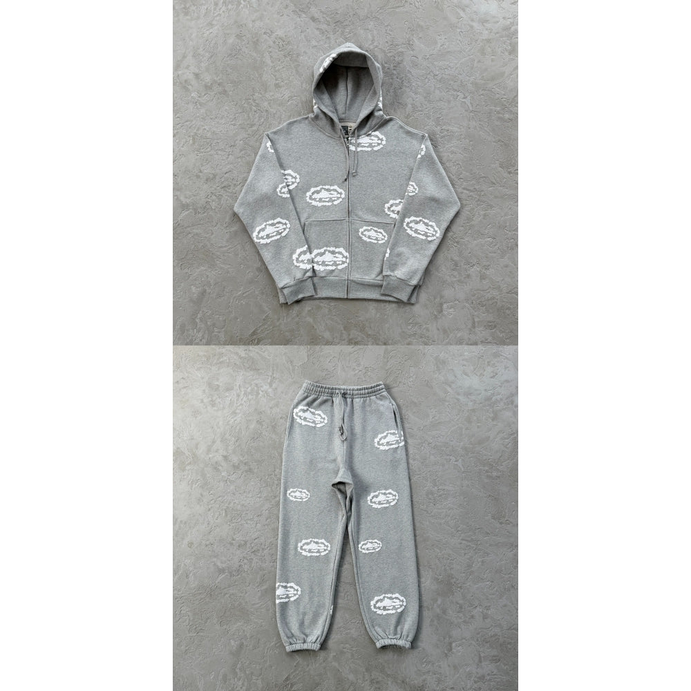 DNM TRS X CRTZ - COTTON WREATH ZIP-UP & PANTS - GREY