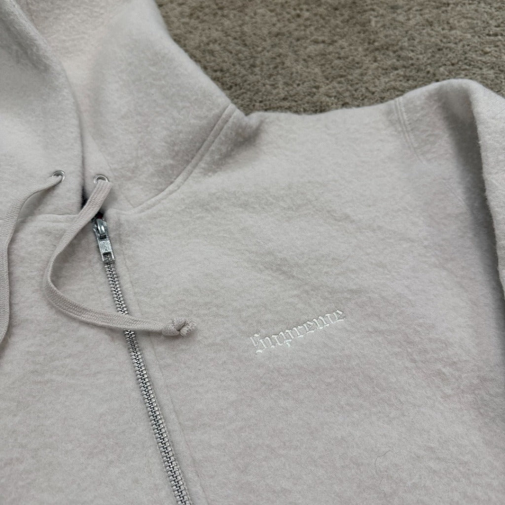 Pilled Zip Up Hooded Sweatshirt - Grey - SP