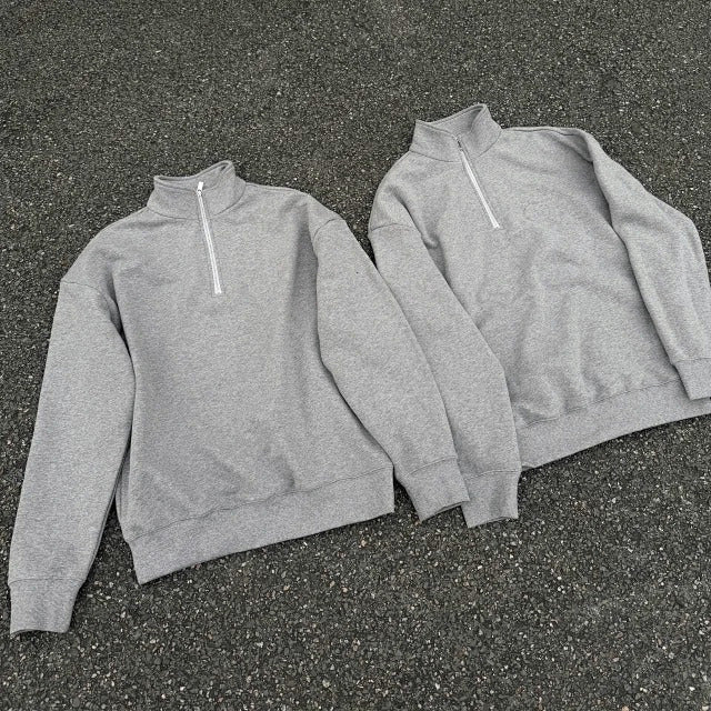 CD Icon Half-Zip Sweatshirt Gray Cotton Fleece - DR