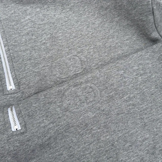 CD Icon Half-Zip Sweatshirt Gray Cotton Fleece - DR