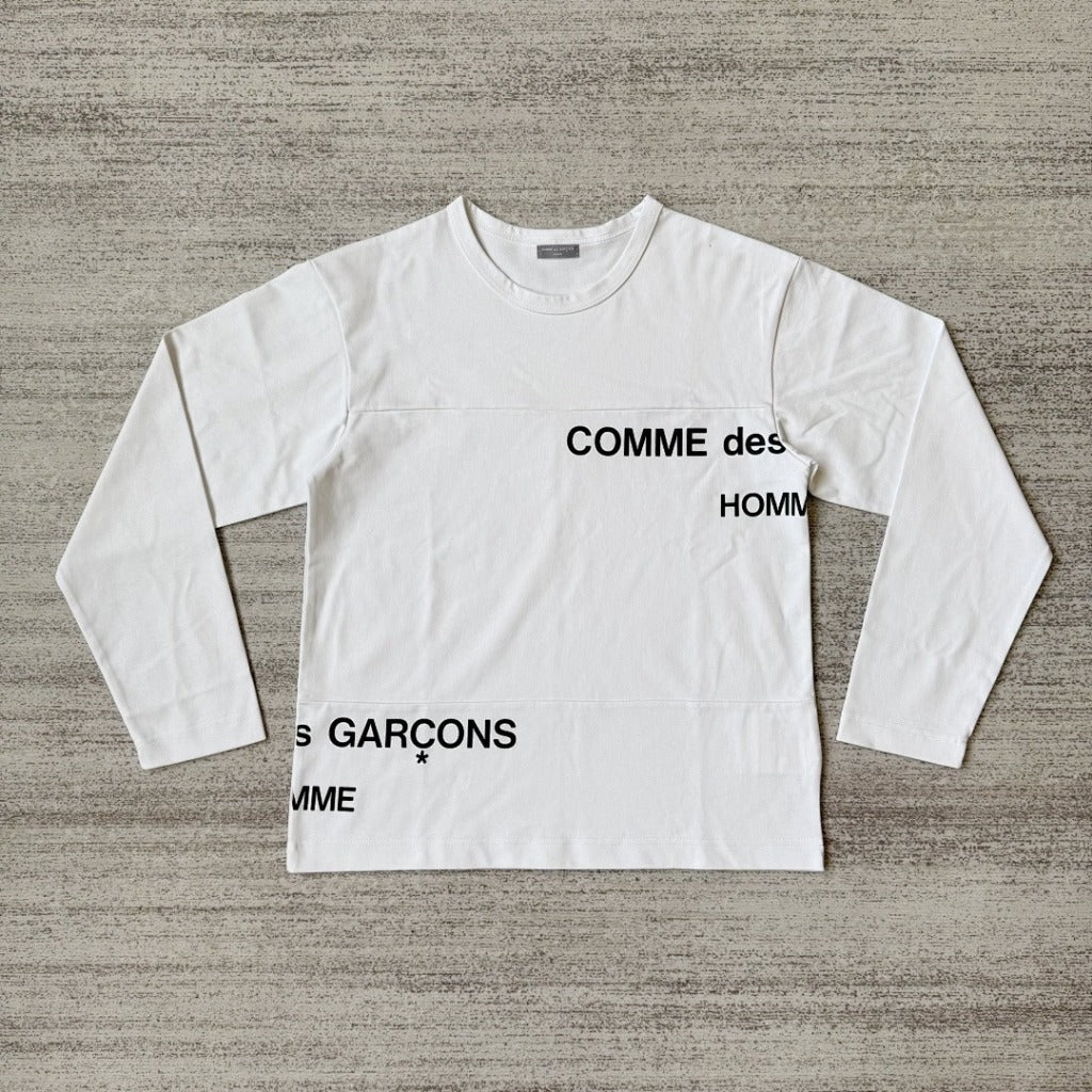 COMME DES GARCONS HOMME 'AD2001' SPLIT LOGO LONG SLEEVE HEAVY SHIRT [archived catalog]