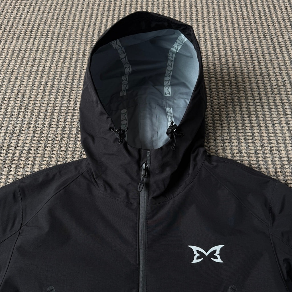 mertra - Monogram Shell Jacket 2.0 - Black - Water sensitive monogram pattern effect