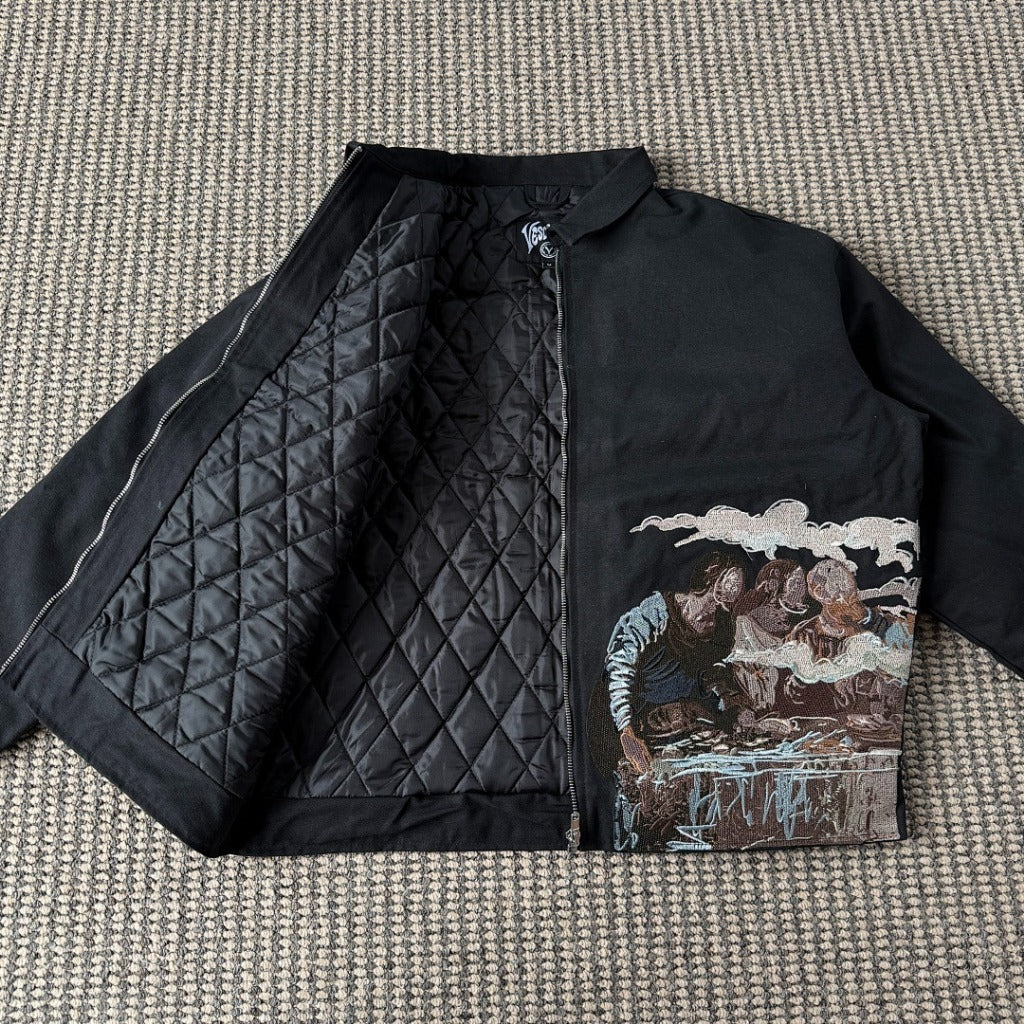 Last Supper Embroidered Work Jacket by Vescartes