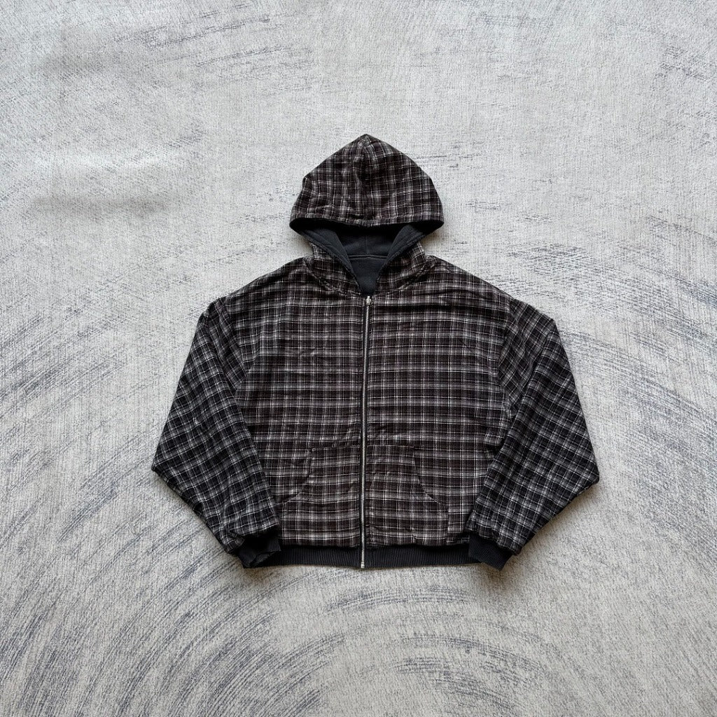 Experiment 5 - Reversible Plaid Zip Hoodies