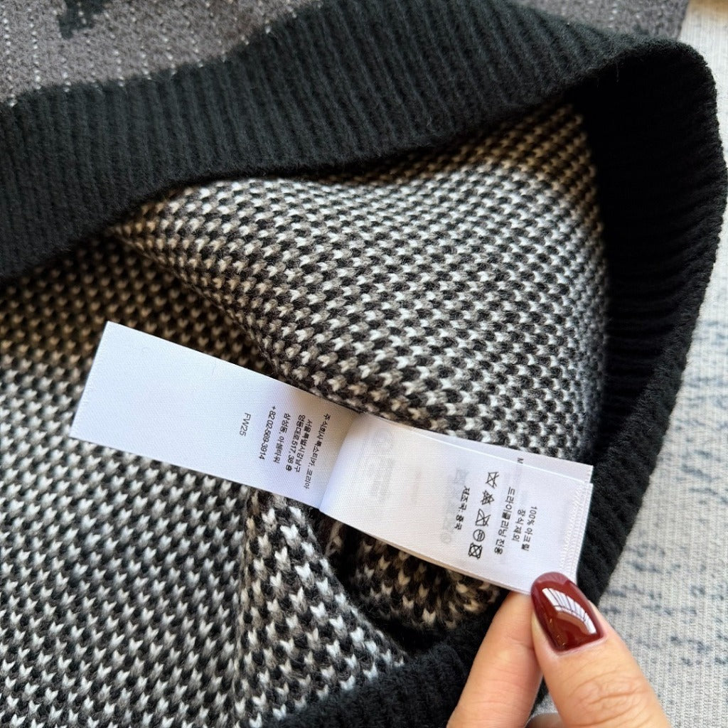 FW25 SP. Small Box Polo Knit Sweater - Snow Camo