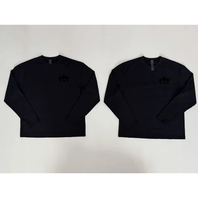 Triple Cross Hollywood Long Sleeve T-Shirt - Grey/Black - Chrome Hearts