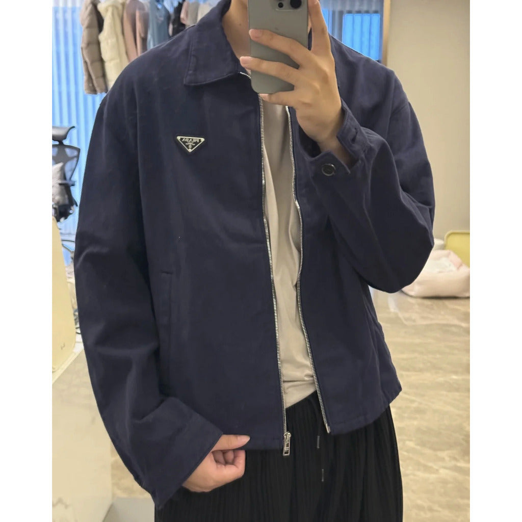 Blue Cotton Zipped Jacket - PRD