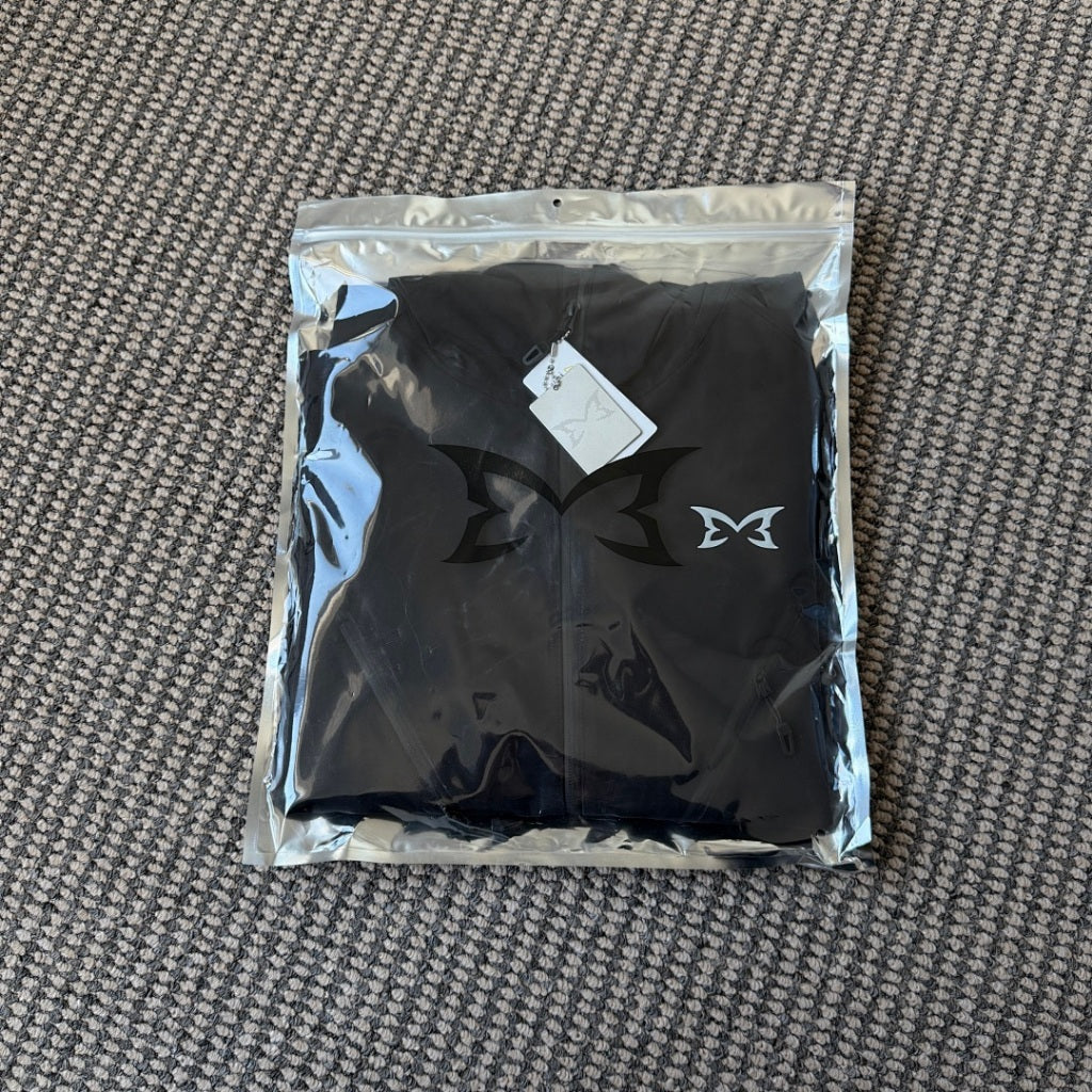 mertra - Monogram Shell Jacket 2.0 - Black - Water sensitive monogram pattern effect