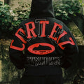 Lundun Stitch Zip Hoodie - Triple Black/ Black Red