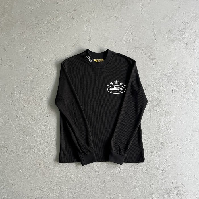 5 Starz Alcatraz Waffle Long Sleeve Tee - Black - CRTZ.XYZ